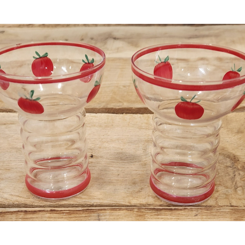 Vintage Dunbar Aramis Ring Tomato Juice Glass Set of 2 Approx 4 inches tall - Picture 16 of 16